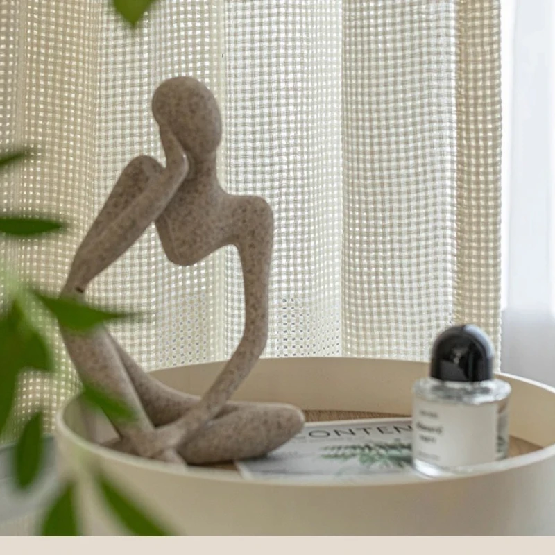 

Французская хлопково-льняная ткань для штор, бежевая, в стиле Юго-Восточной Азии, для гостиной, спальни, кабинета, чайной, на заказ