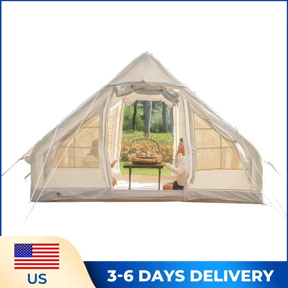 

Надувная палатка для глэмпинга на 4-6 человек с ручным насосом, легкая установка, для путешествий и походов