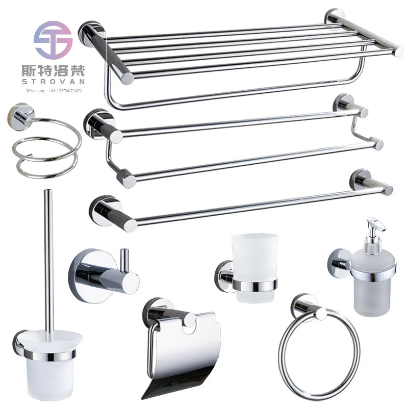 

High Quality Pendant for Hotel or Apartment Available Stainless Steel Bathroom Toilet Accessories Set Bath Hardware Sets