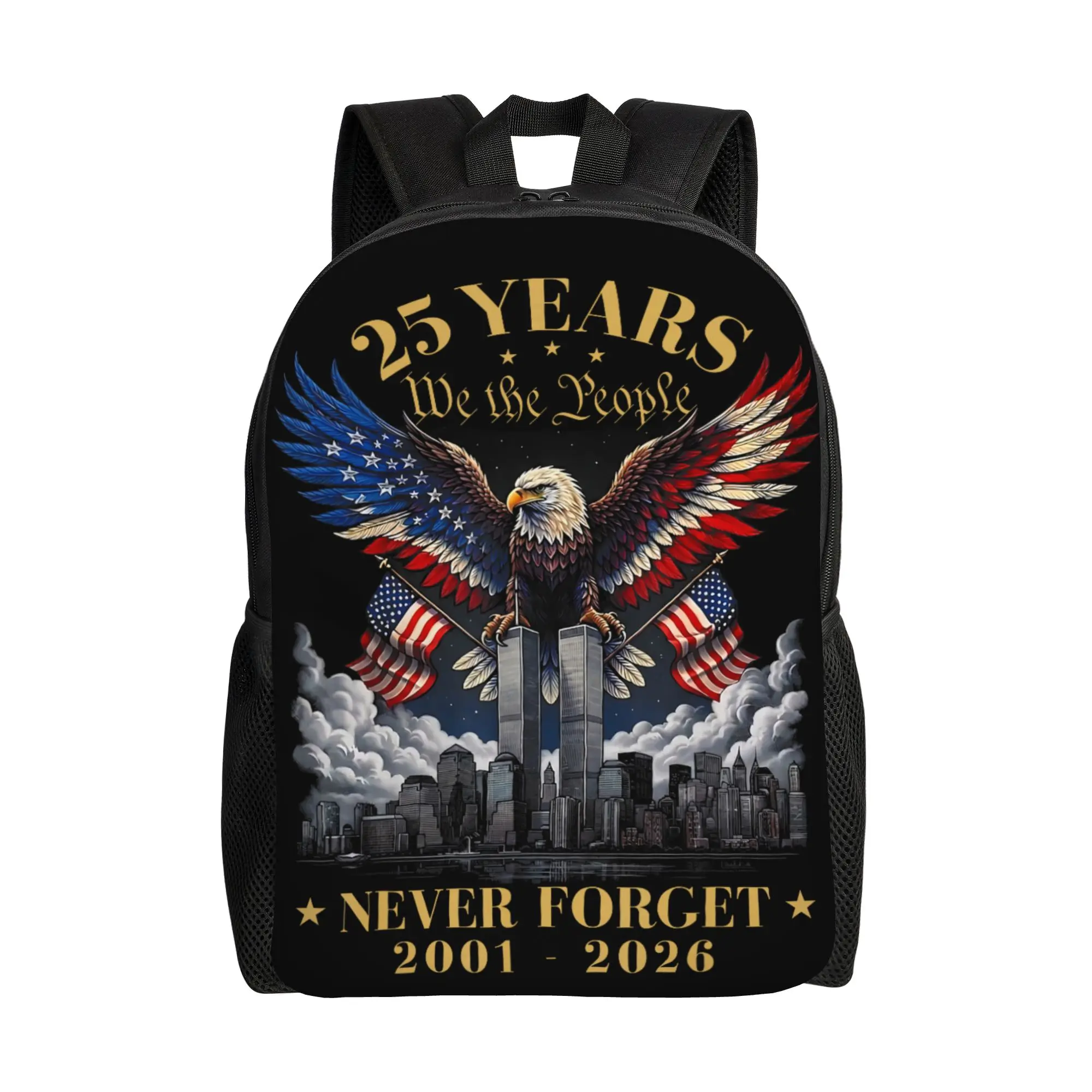 Remember Honor Unite 25th Anniversary September 9 11 Backpack  Backpacks Youth Sport School Bags High Quality Rucksack
