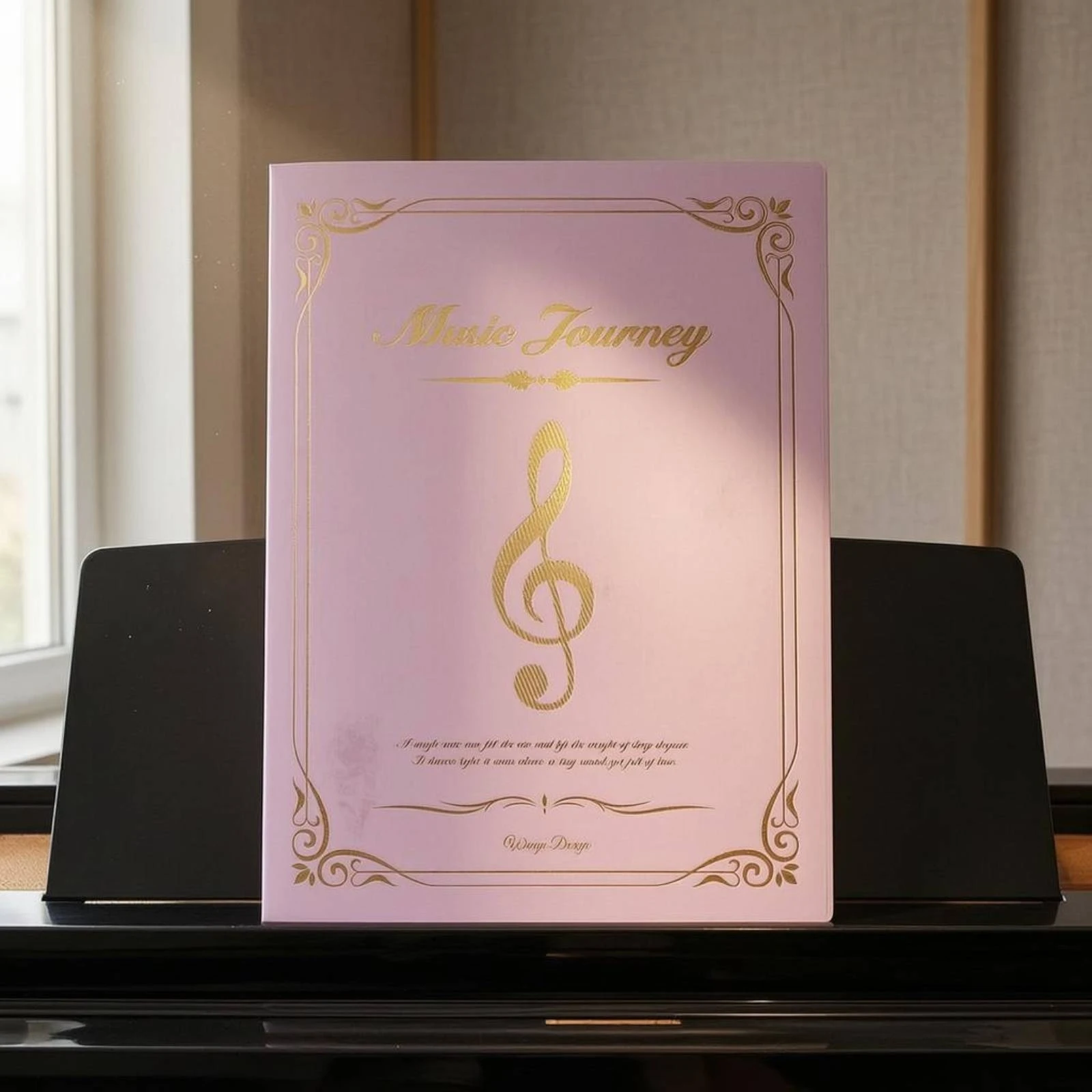 A4 Music Score Folder Hard Cover Sheet Music Binder Clear Sleeve Score Folder Treble Clef