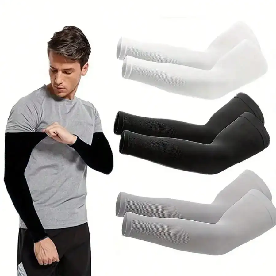 3 Pairs Unisex Breathable & Elastic Quick-Dry Arm Sleeves, Suitable For Daily Use, Sports, Cycling, Running, Summer Outdoor, Anti-UV Beach Essential