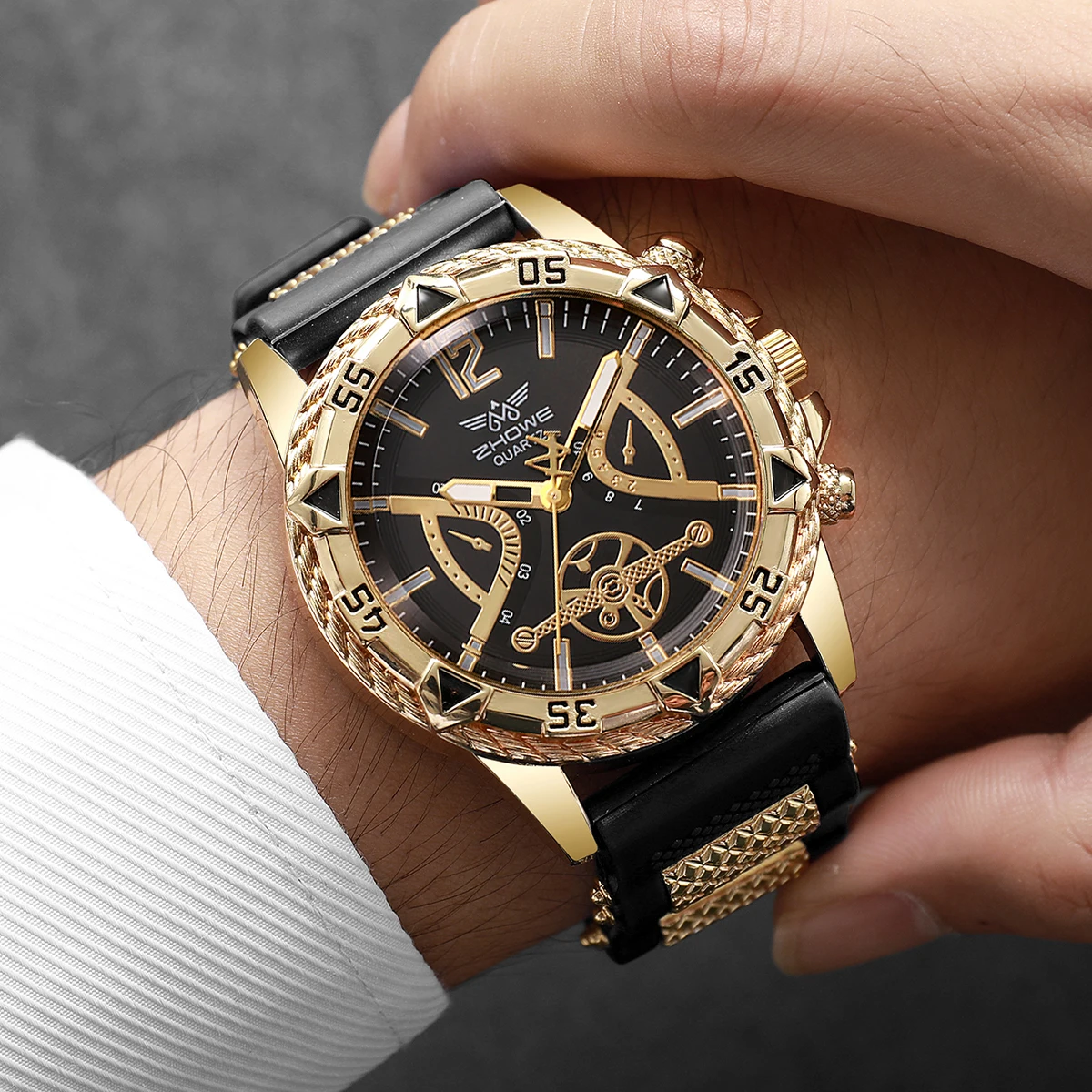 Fashion Silicone Strap Men Sports Watches Analog Quartz Wristwatches Reloj Hombre Clock Gift (Without Box)