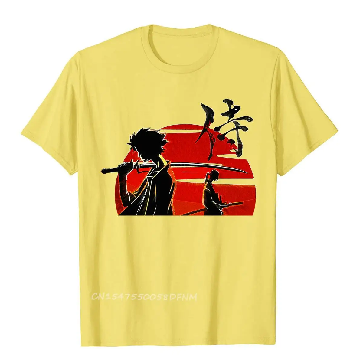 Anime samurai champloo reo anime bonito magro ajuste t camisa superior de algodão masculino t camisa cosie