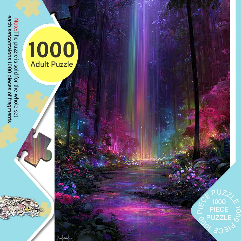 

A Box of 1000pcs Adult Mini Puzzles with a Gorgeous Forest Design - Scratch-Resistant, Challenging, Suitable for Adults, Famil