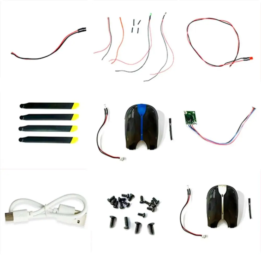 Hélicoptère télécommandé universel noir, pièces d'avion à monter soi-même, accessoires, hélice principale, moteur de train d'atterrissage, modèle de Simulation C123