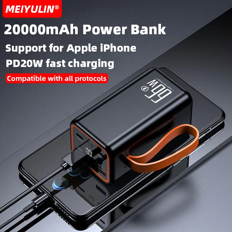 

20000mAh Large-capacity Power Bank 10000mAh Portable 22.5W USB C Fast Charging Mobile External Battery for iPhone Samsung Xiaomi