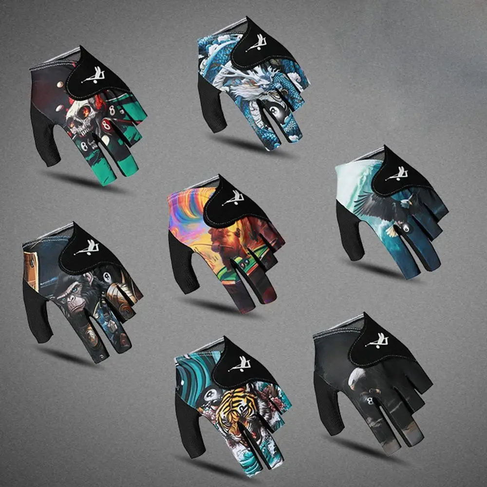 แบบพกพาซ้ายมือถุงมือบิลเลียดยืดหยุ่นลื่น Half Finger ถุงมือ Breathable สนุ๊กเกอร์ถุงมือบิลเลียดฟิตเนสอุปกรณ์เสริม