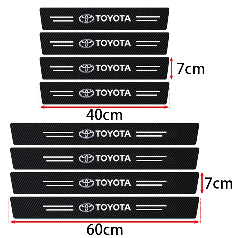 عتبة السيارة حامي شفاف شارة الزخرفية ملصق لتويوتا C-hr برادو Rav4 يارس هايلكس بريوس أفينسيس كورولا كامري