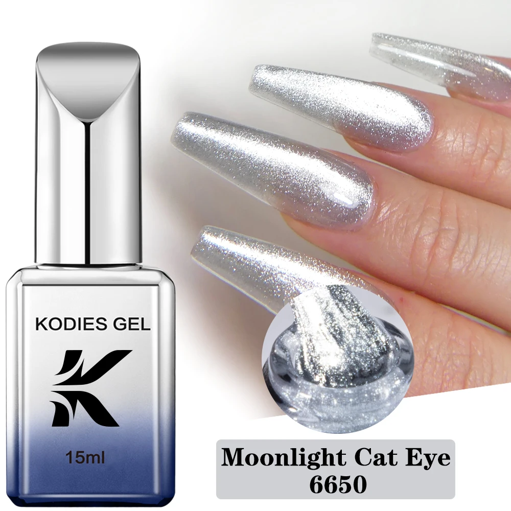 KODIES GEL Moonlight Cat Eye Gel Nail Polish 15ML Semi Permanent UV Strong Magnetic Gel Varnish Porcelain White Manicure Nails