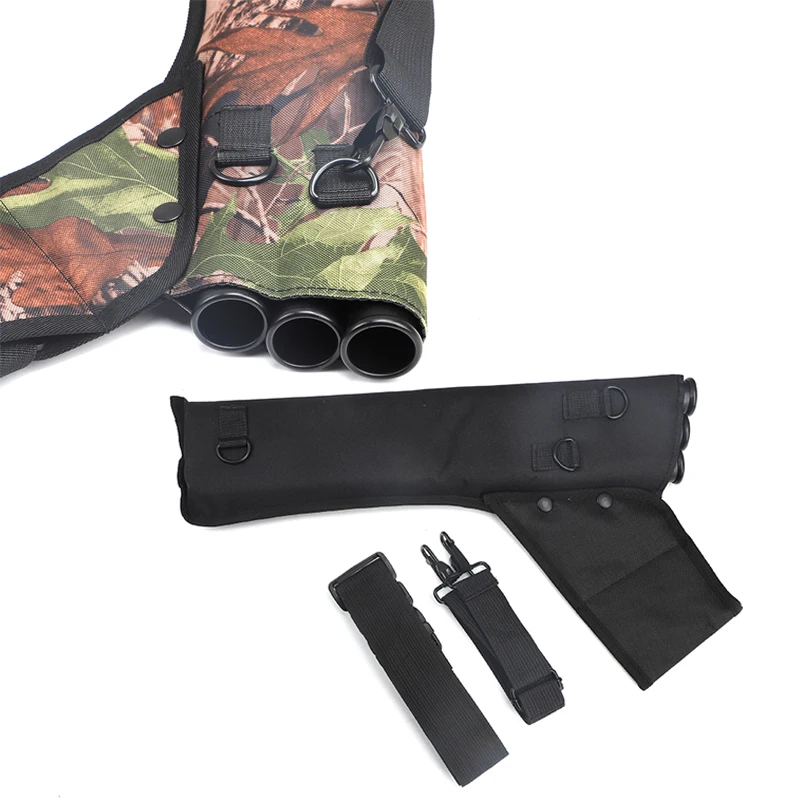 Arrow Quiver Bag for Bow and Arrow, 3 Tubes, Single Shoulder, Hunting Shooting Accessories, 49x14 cm