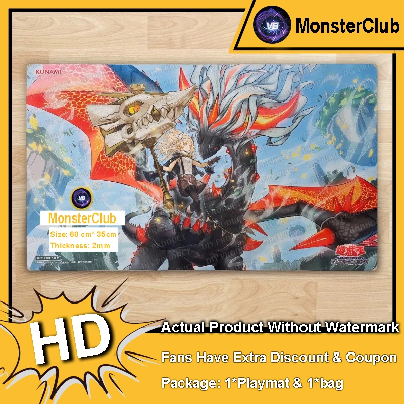 

YuGiOh Playmat Ecclesia of the Black Dragon TCG CCG Mat Board Game Pad Trading Card Game Mat Rubber Mouse Pad Bag 600x350x2mm