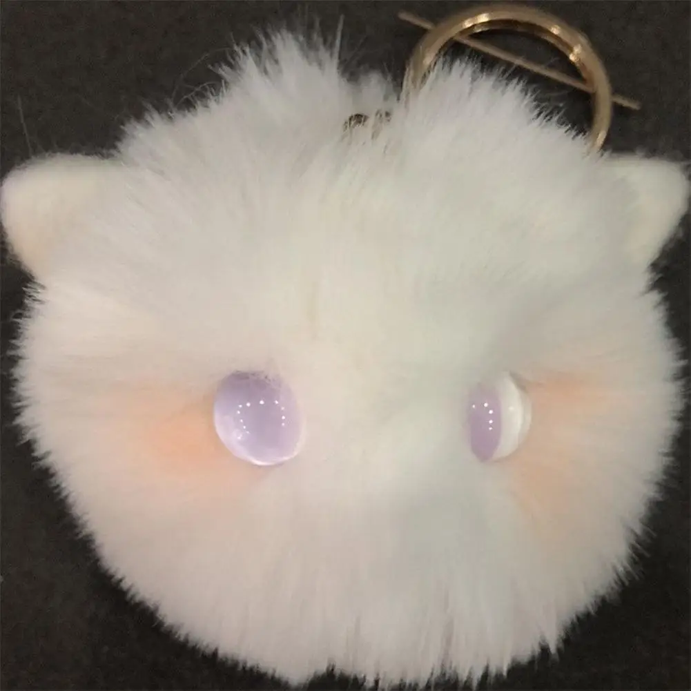 Portachiavi con gatto di peluche Portachiavi con gattino Kawaii Portachiavi con ciondolo per borsa da donna Portachiavi con palla di pelo bianco/nero Portachiavi per borsa da scuola