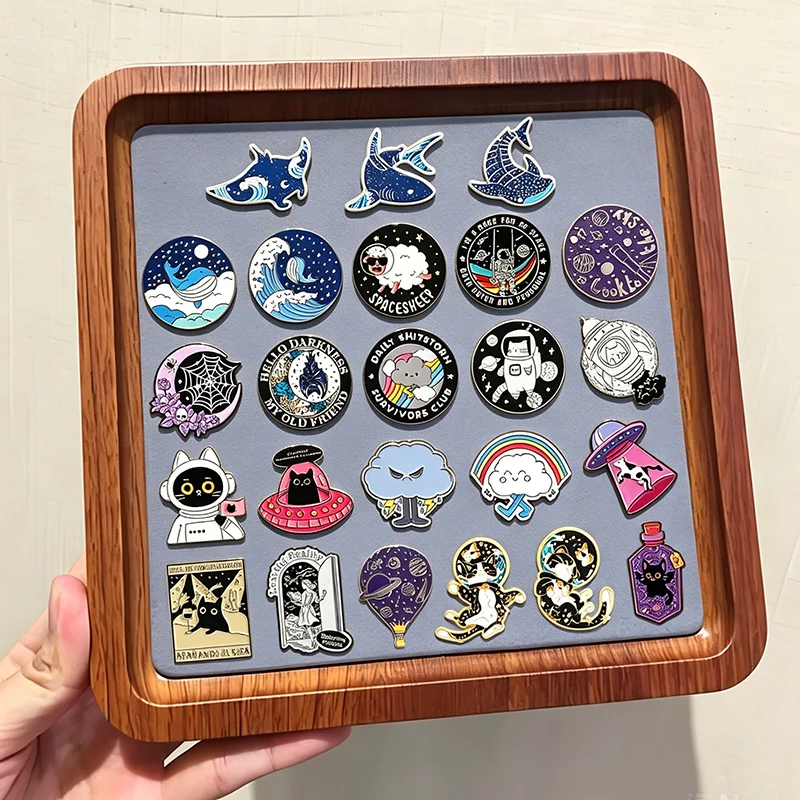Mysterious Universe Space Enamel Pins Sci-Fi Astronauts Cat Module Spaceship Galaxy Astronomy Brooches Lapel Badge Jewelry Gifts