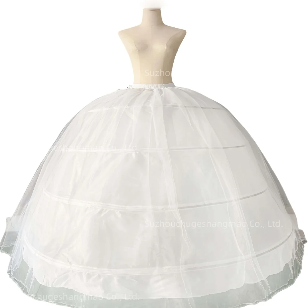 

Лидер продаж, 4 обруча, большая белая/черная/красная нижняя юбка, супер пушистая кринолиновая нижняя юбка для свадебного платья, свадебное платье на складе