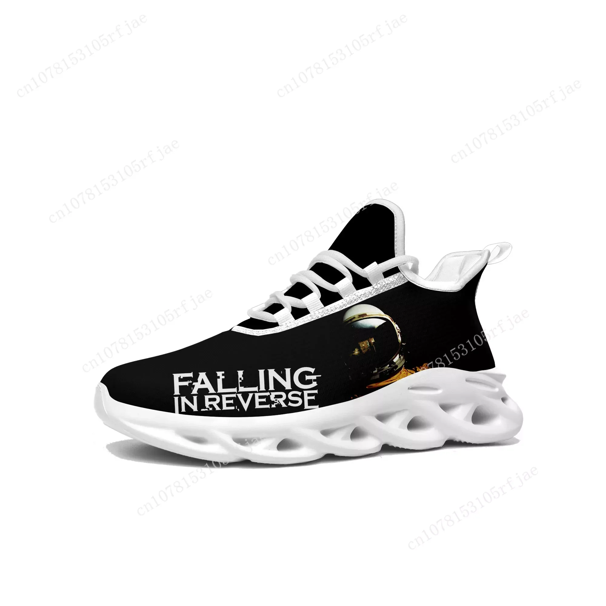 Falling In Reverse Flats Sneakers Heren Dames Punk Rock Band Sport Loopschoen Sneaker Lace Up Mesh Schoeisel Op maat gemaakte schoen