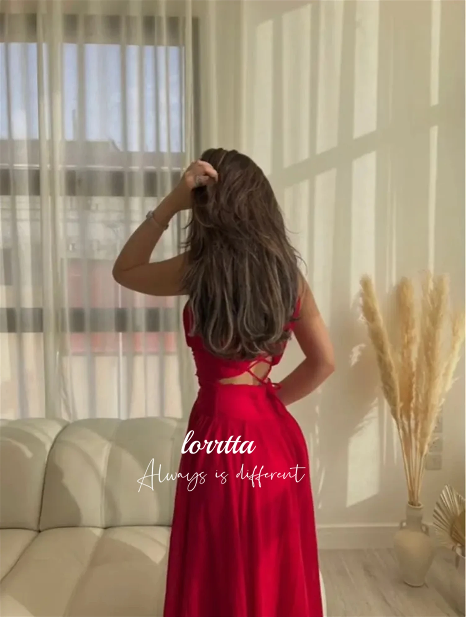 Lorrtta Graduation Gown Red V-neck Party Dress Chiffon Happy Sharon Evening Dresses Woman Elegant Ball Gowns Wedding Prom 2024