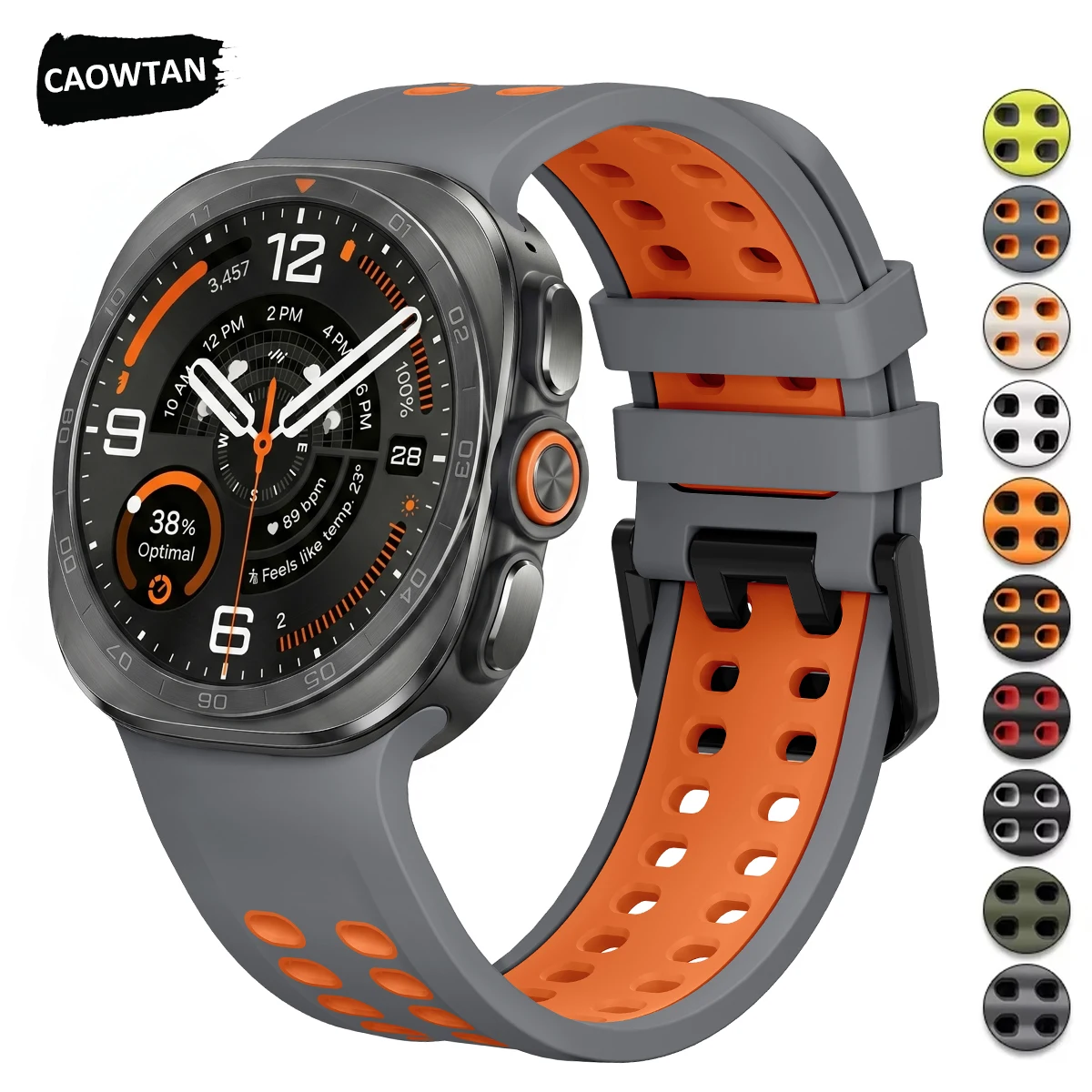 for Samsung Galaxy Watch Ultra 2 47mm Two Tone Silicone Strap Sport Wristband for Galaxy Watch 7 Ultra 47mm 2026/2025 Bracelet