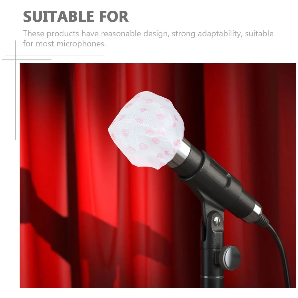 

100Pcs Microphone Covers Thin Non-Woven Protective Covers for Conference Ktv News Interview Microphone Protectors