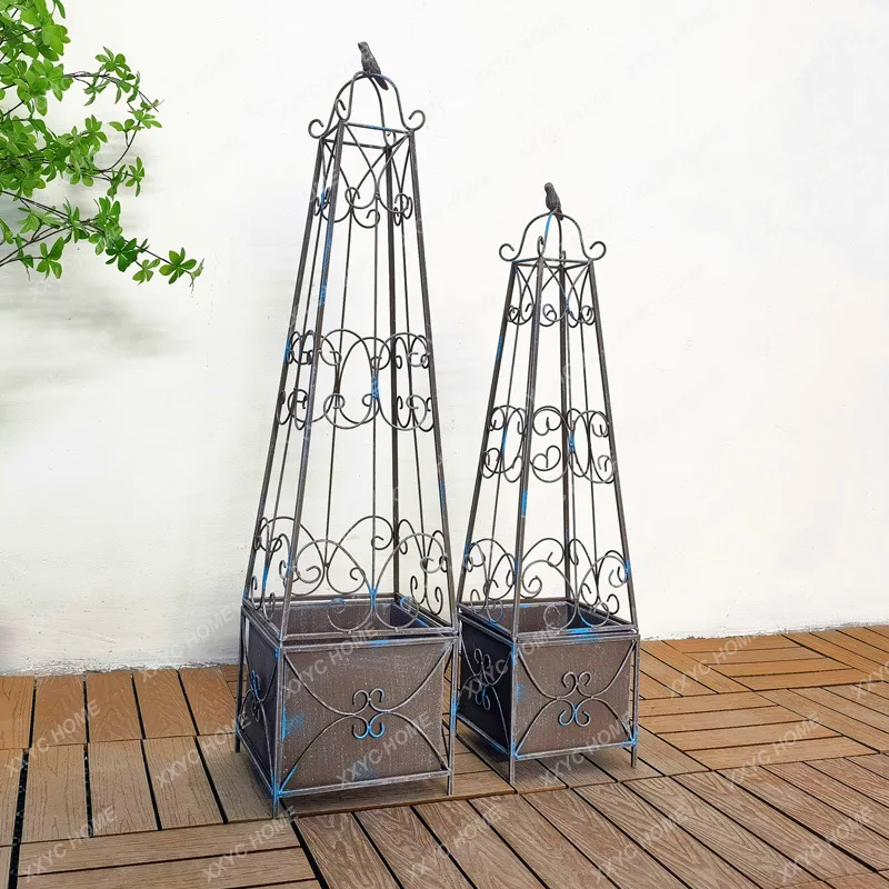 Gardening Potted Flower Stand Iron Stand Clematis Three-Dimensional Climbing Vine Stand Conical Flower Stand