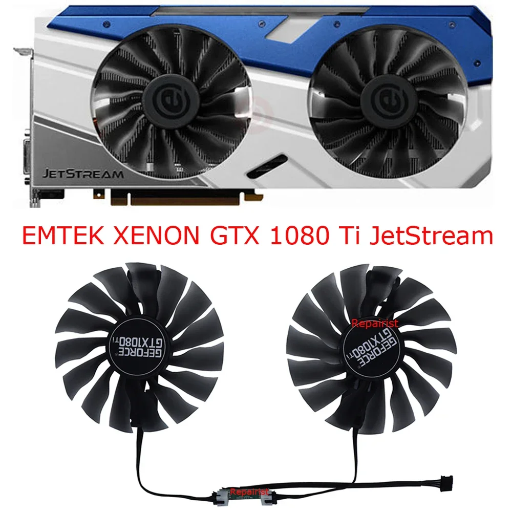 

2 шт./комплект, FD10015H12S, вентилятор видеокарты, для EMTEK XENON GTX 1080 Ti GTX 1080Ti JetStream, для EMTEK XENON GTX 1070Ti Super JetStream