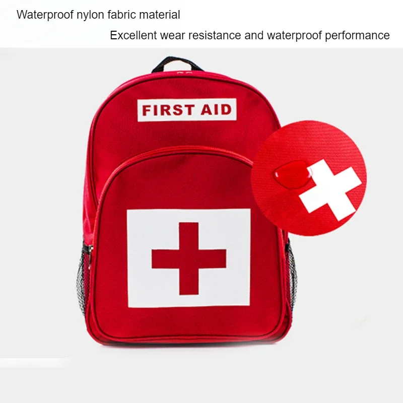 The Red Emergency Kit Can Accommodate Outdoor Multi-purpose Medical Emergency Supplies Waterproof Nylon Cloth Material