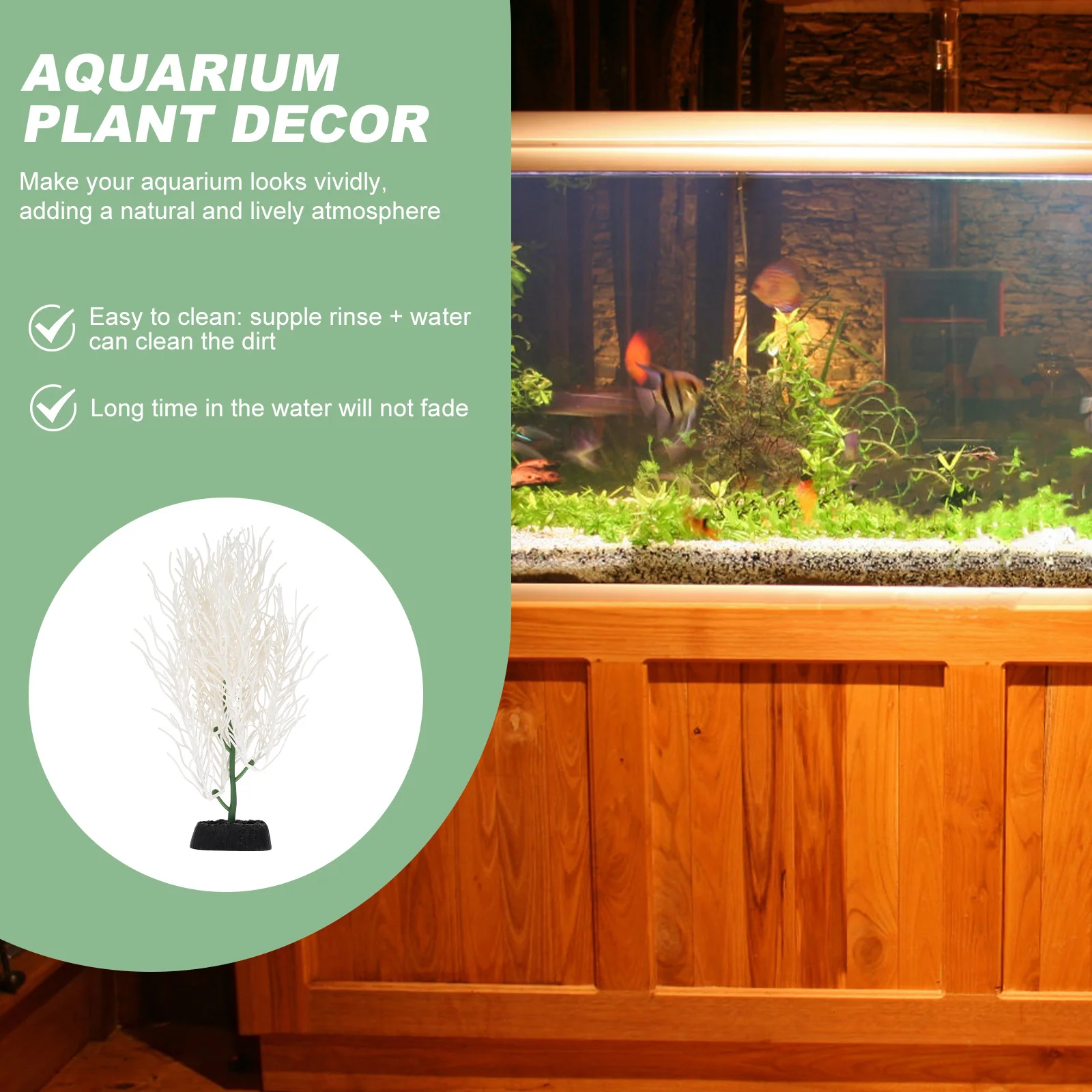 

NOLITOY Simulation Hornwort Aquarium Plants Artificial Fish Tank Decor Fake Aquatic Leaf for Betta Silicone Coral Equipment