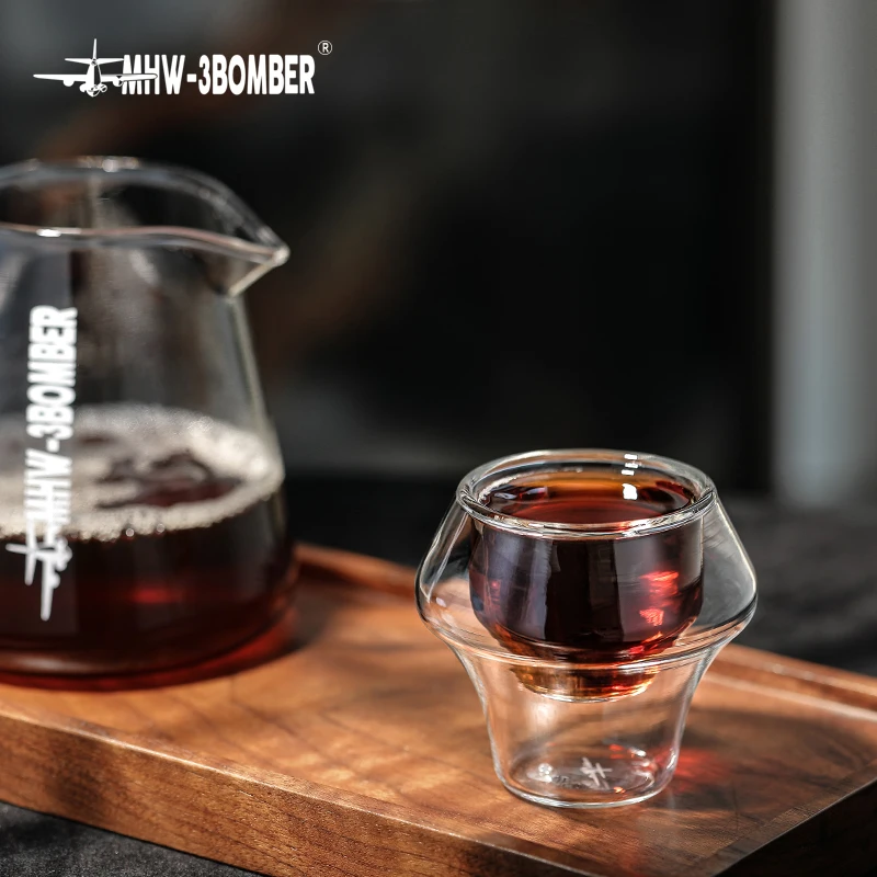Image of MHW-3BOMBER tazze da caffè in vetro tazza da caffè antiscottatura a doppia parete tazza da tè durevole tazze in vetro Home Barista accessori per caffè cod004