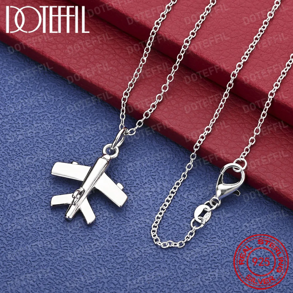 

Ожерелье с подвеской в виде самолета из стерлингового серебра 925 пробы для женщин и мужчин, модные свадебные очаровательные ювелирные изделия