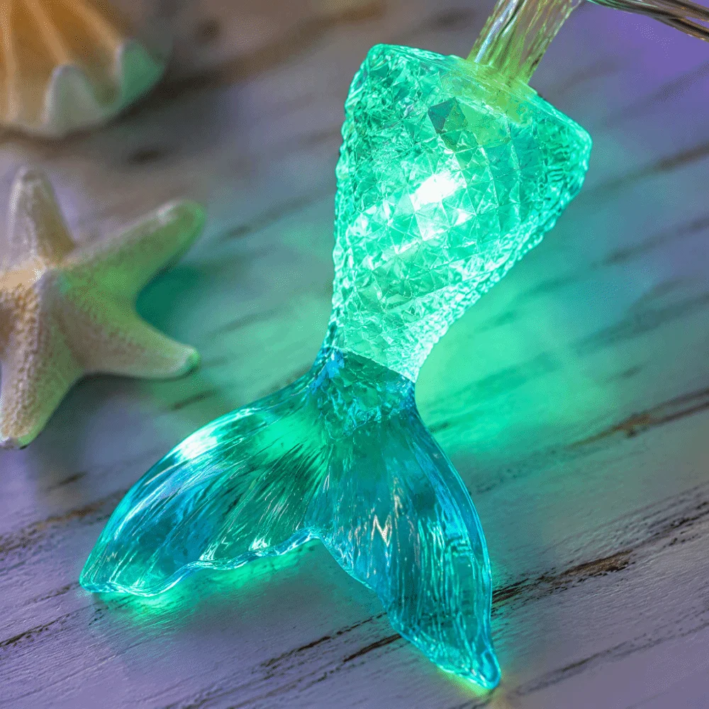 Multicolor Mermaid Tail LED String Lights Ocean Theme LED Ocean Aquarium Themed Decor Lights Fairy Light Aquarium Themed