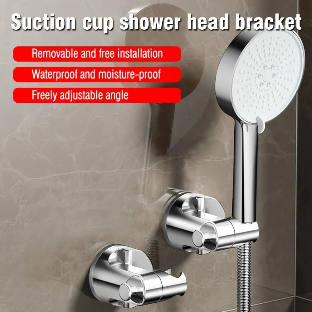 1PC Suction Cup Adjustable Shower Head Holder Universal Without Drilling Shower Head Support Removable and Reusable Shower Base image 2