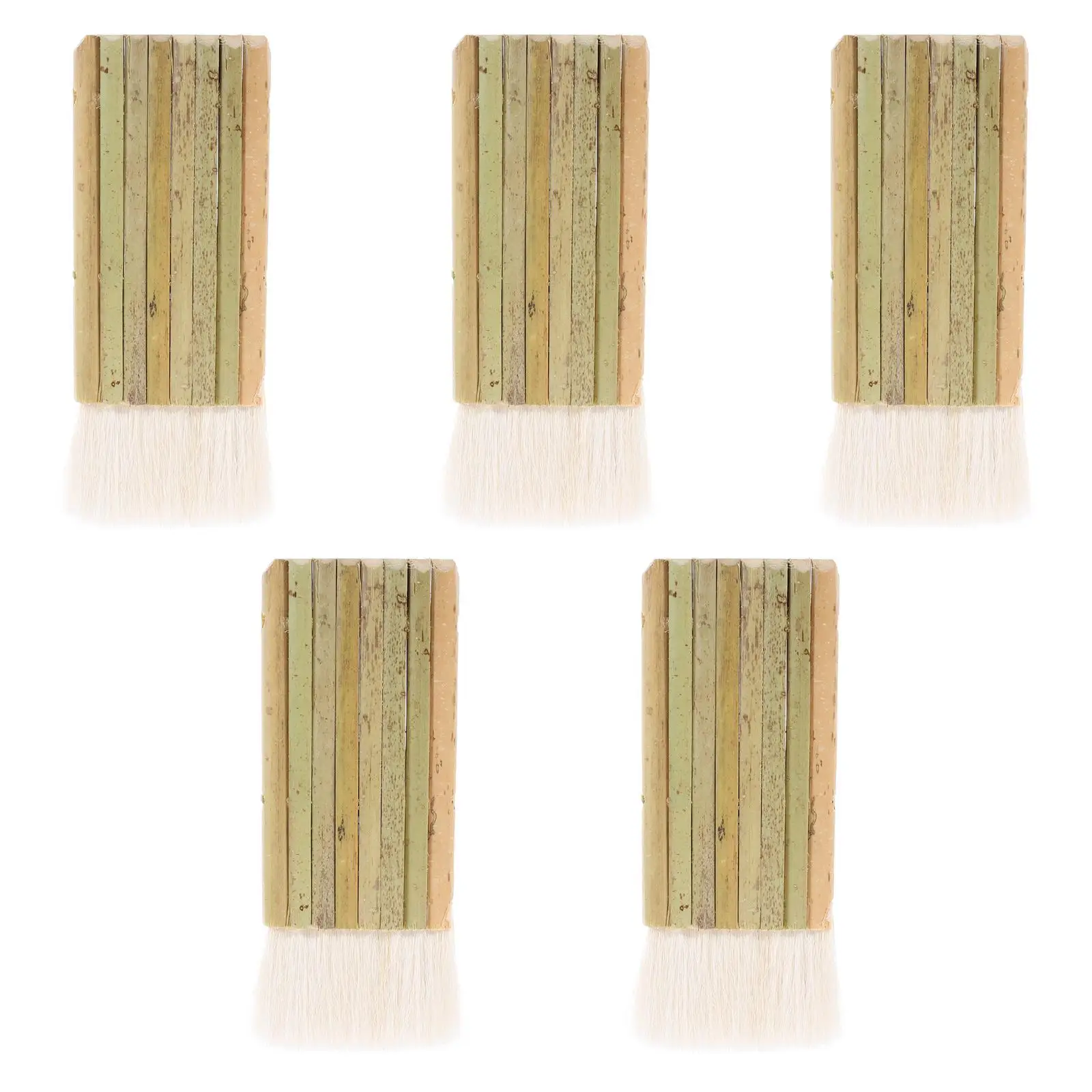 

5 Pcs Wool Paint Brushes with Wooden Handle for Watercolor Artist Painting Bridegroom Wide Bamboo Blender Brushes