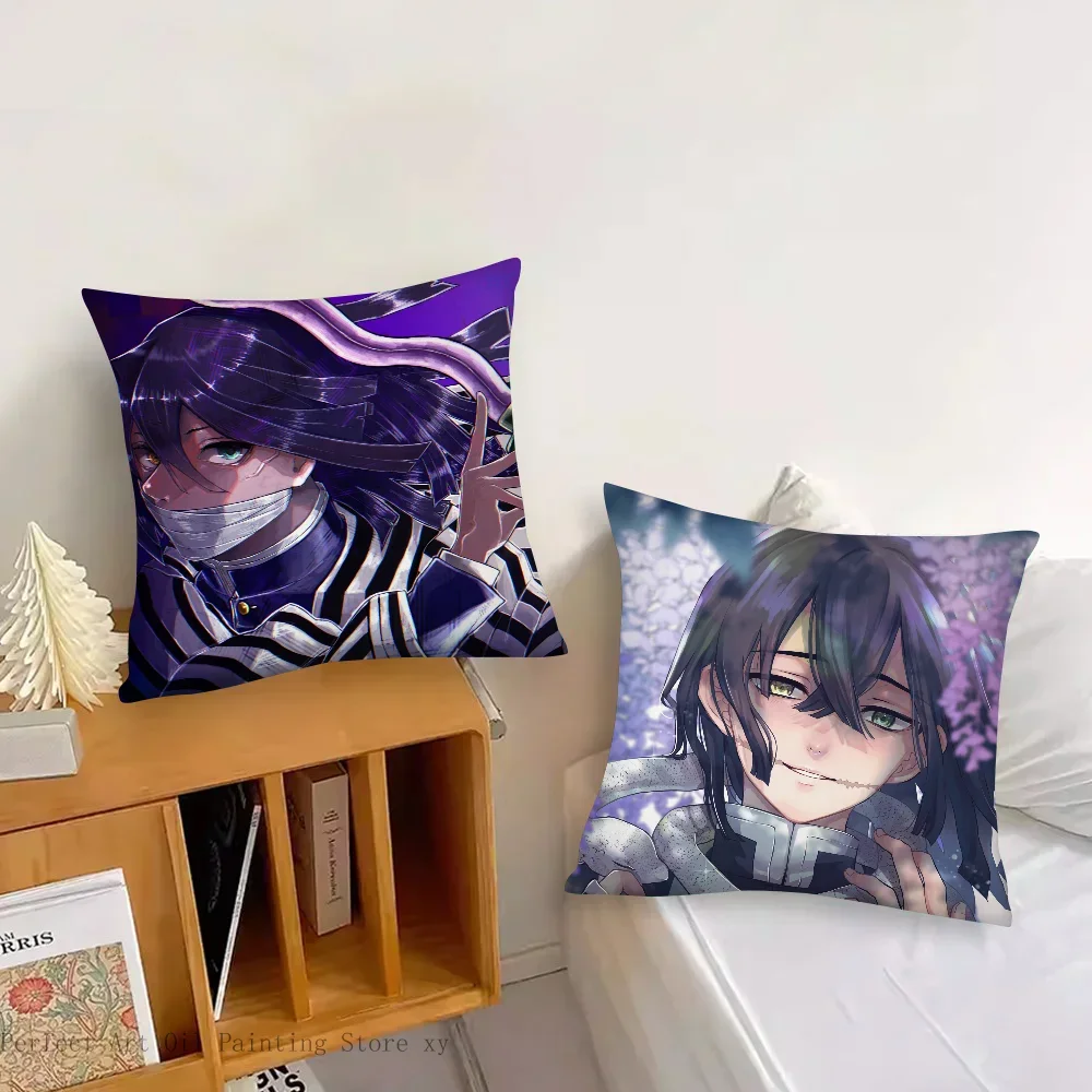 Anime Demon Slayer Obanai Iguro Pillow Case Fashion Square Pillowcase Bedroom Sofa Room Ins Decoration Leisure Cushion Cover