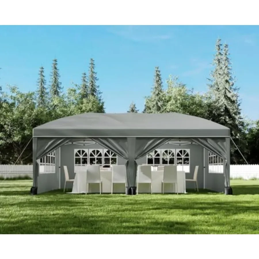 10x20 Pop Up Canopy Tent with 6 Sidewalls, Heavy Duty Party Canopy