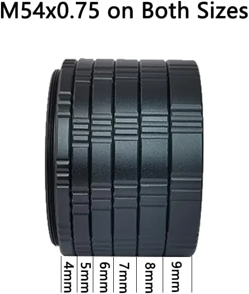 M54x0.75  Length Extension Tube Kits 4/5/6/7/8/9mm for Astronomical Telescope Photography Extending T Ring