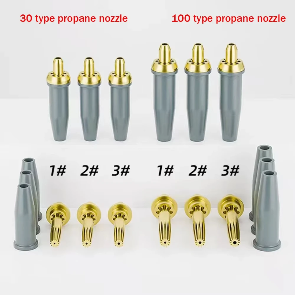 5PCS Copper Coated Cutting Torch Tips 30 100 Propane Cutting Torch Split Nozzle Liquefied Petroleum Gas Cutting Torch Nozzle