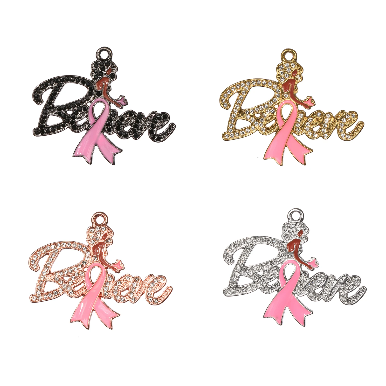 

10pcs Believe Rhinestone Letter Charms for Bracelet Bangle Jewelry Making DIY Accessories Wholesale LTC0285-LTC0288