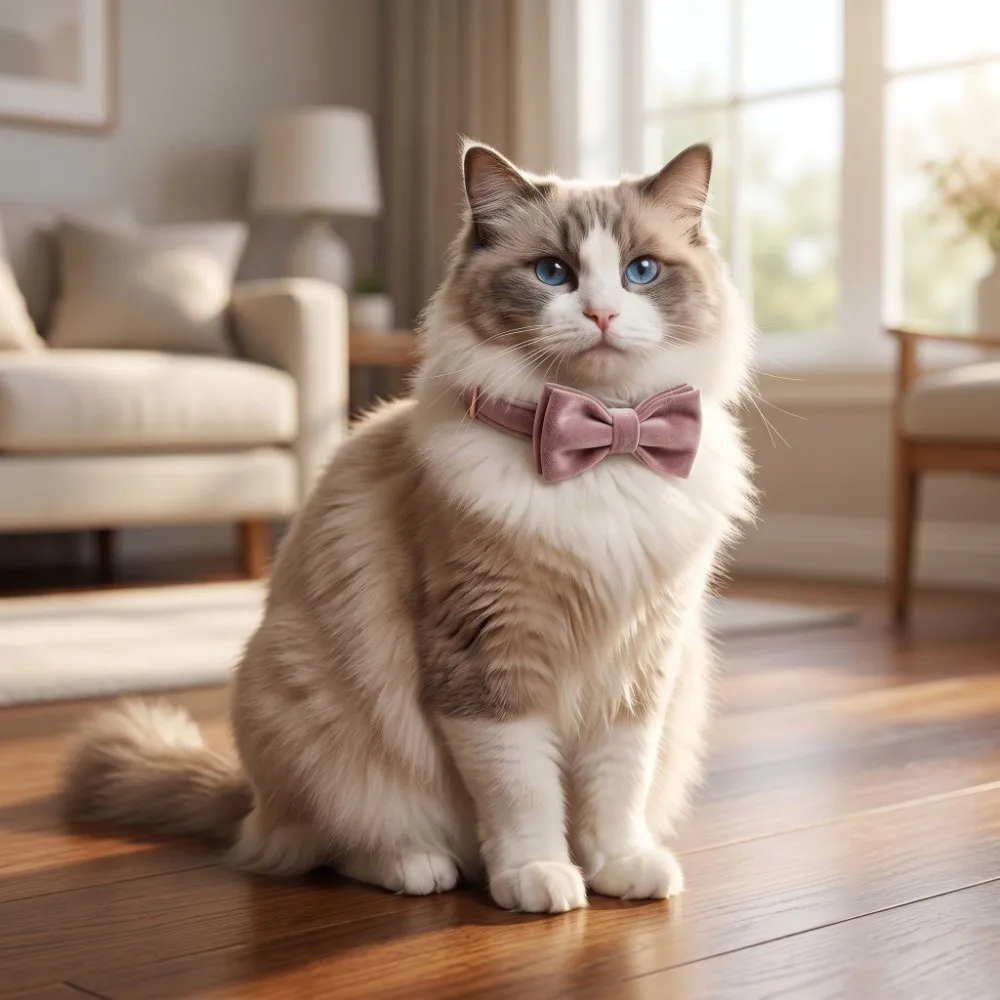 Velvet Cat Bow Tie Multiple Solid Colors Handmade Cat Collar Accessory Detachable Elegant DIY Pet Collar Bowknot Gentleman Pet