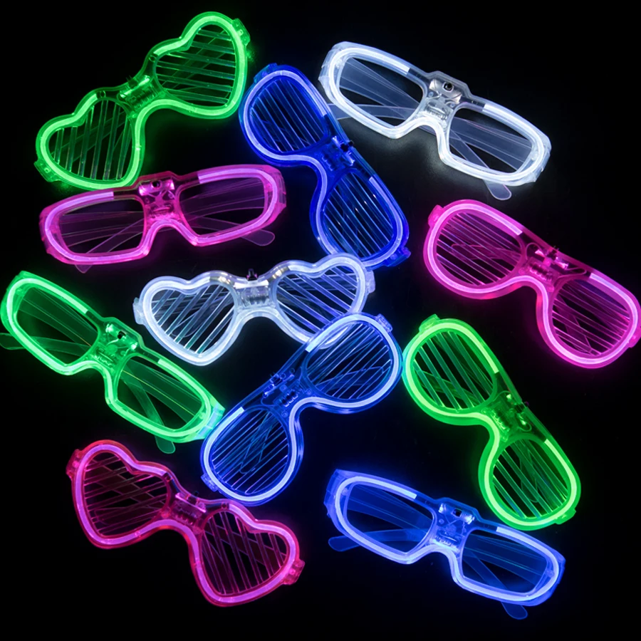 1 pc Led Glasses Neon Party Flashing Glasses Luminous Light Glasses Bar Party Concert Props Fluorescent Glow Party Supplies