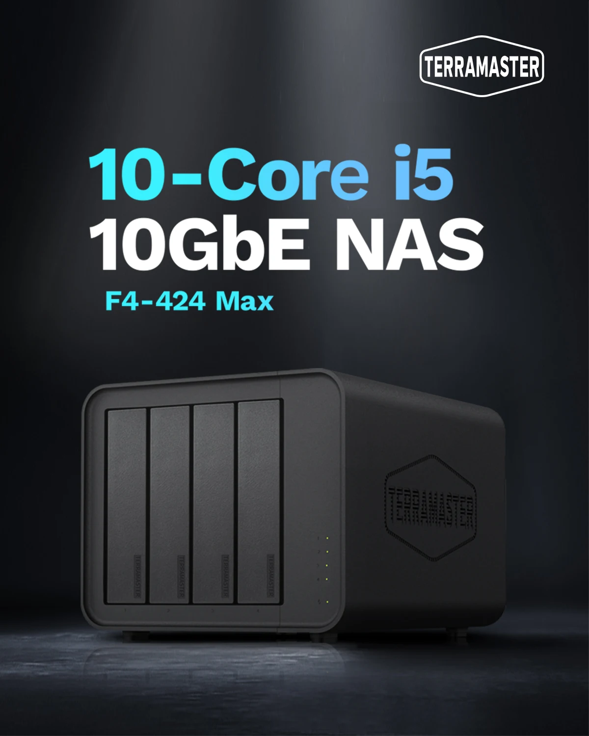 

TERRAMASTER F4-424 Max NAS Storage - 4Bay Core i5 1235U 10Cores 12 Threads, 8GB DDR5 RAM, Network Attached Storage(Diskless)