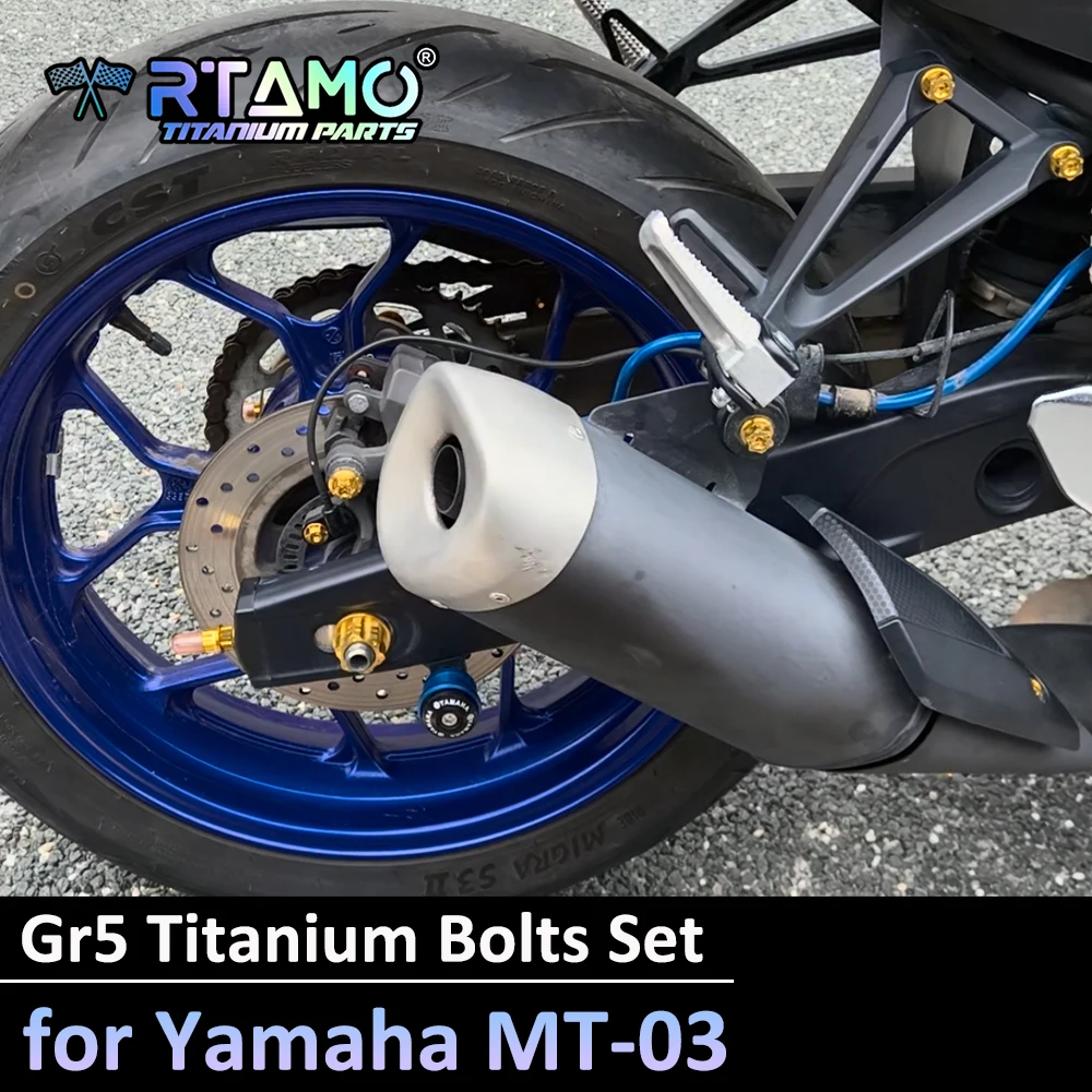 

RTAMO Болт из титанового сплава TC4 Винт для Yamaha MT-03 Трубный болт Гайка звездочки Задний суппорт Винт тормозного диска