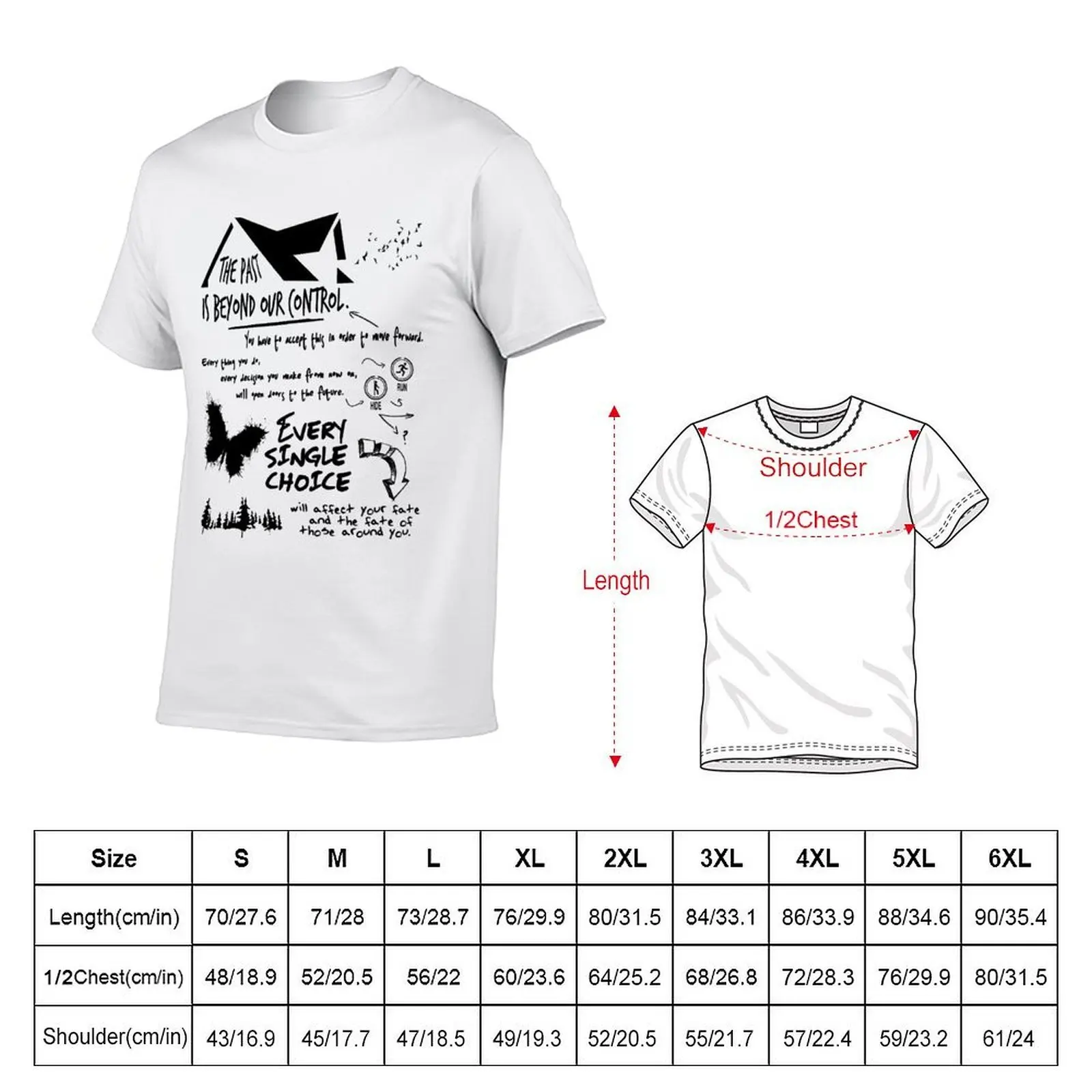 THE PAST IS BEYOND OUR CONTROL - UNTIL DAWN T-Shirt cotton t shirts high quality cotton tshirt 100% T-Shirt