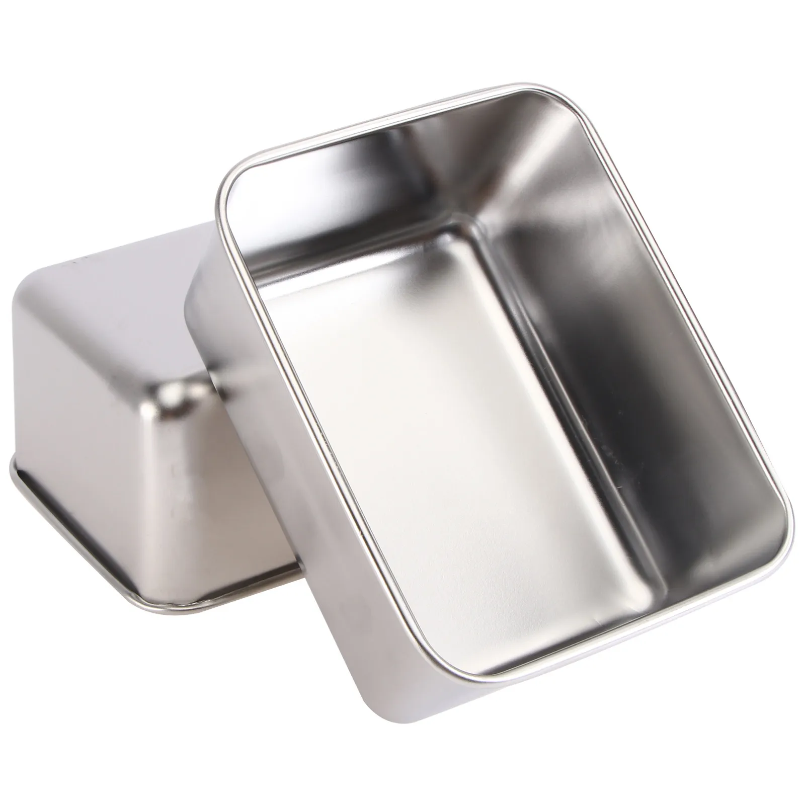 2Pcs Stainless Steel Square Food Box High Quality Rust Proof Storage Container for Kitchen Baking Cake Making Snacks Ingredients