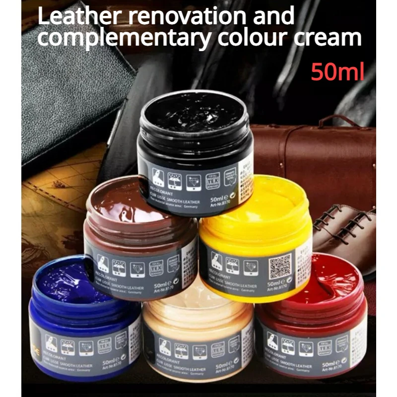 50ml Leather Complementary Colour Cream Waterproof Color-changing Patent Leather Shoe Sofa Seat Scratches Repair Refurbished Dye