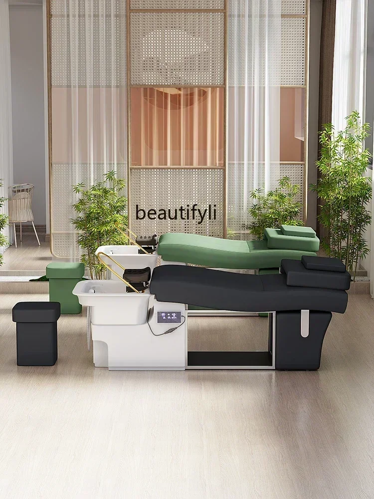 lIntelligent Water Circulation Head Treatment Fumigation Shampoo Chair Beauty Ear Cleaning Massage Couch Barber Shop
