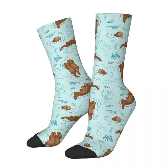 Otter Fun Light Socks Harajuku Super miękkie pończochy całoroczne długie skarpetki Akcesoria na prezenty unisex