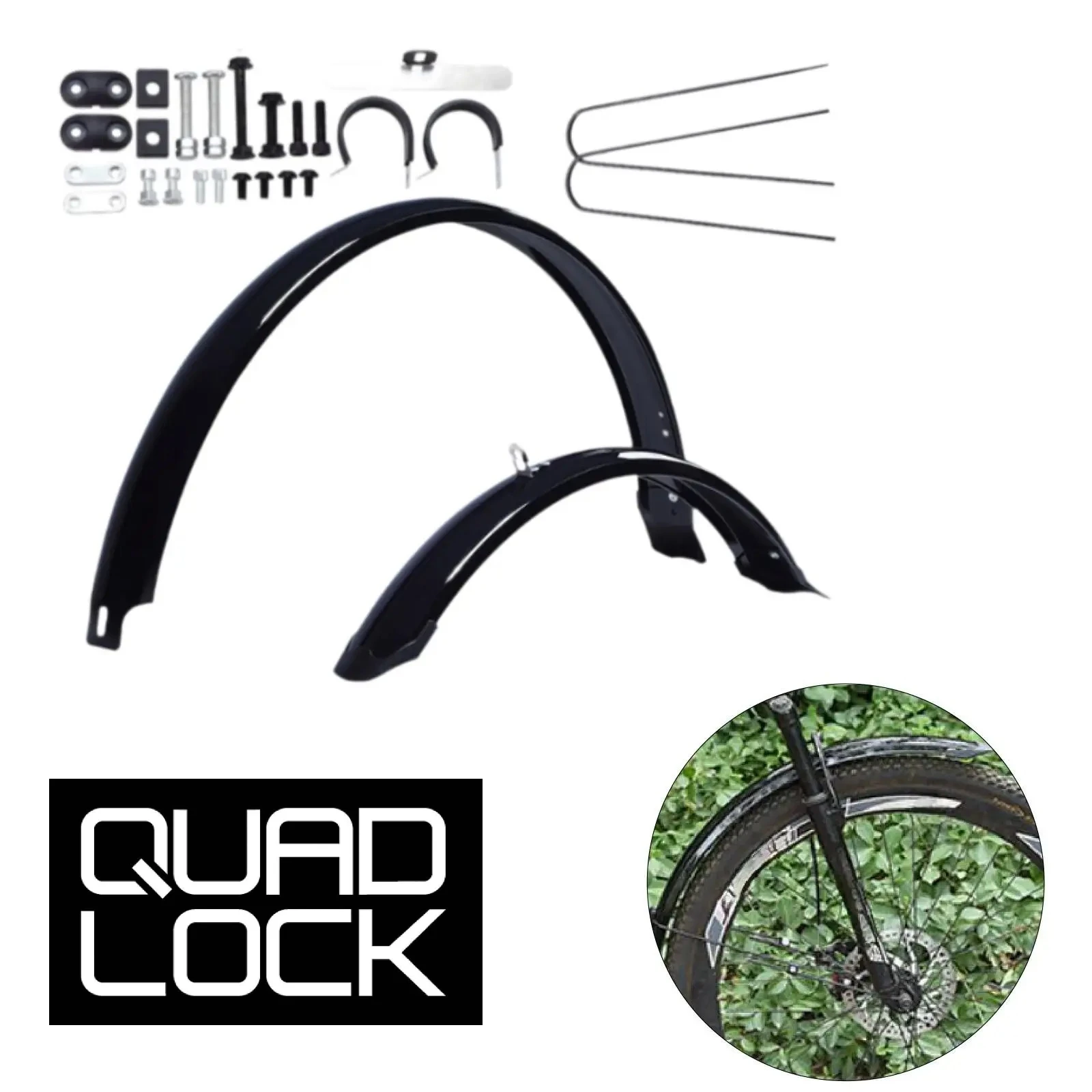 

Комплект передних и задних брызговиков для велосипеда QUAD LOCK, металлический регулируемый кронштейн