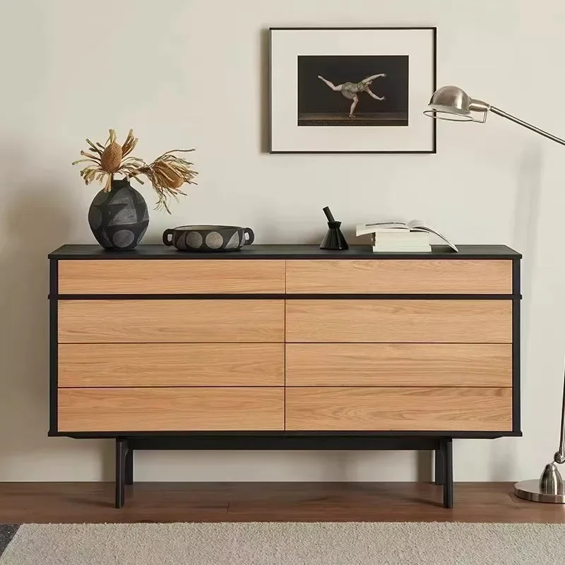 

Bedroom living room wall storage decorative cabinet medieval solid wood drawer cabinet