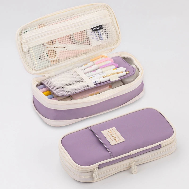 Trousse à crayons créative grande capacité double compartiment certifiée CPC, matériaux sûrs, trousse scolaire pour filles
