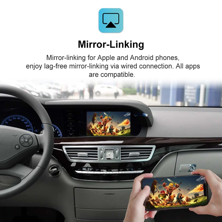 Joyeauto Wireless CarPlay Android Auto Adapter for Mercedes S-Class W221 (2006-2013) with AirPlay & Android Mirroring